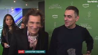 Two Ronnies Ronnie O’Sullivan Bumps Into Rock And Roll Friend Ronnie Wood Live On TV [upl. by Enerual]