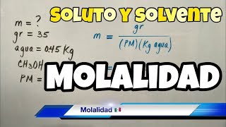 Molalidad y Molaridad Química ejercicios [upl. by Porcia]