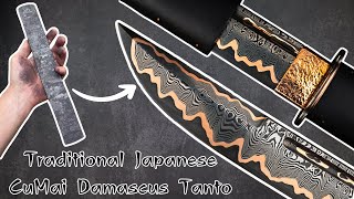 Making a Copper Damascus Japanese Tanto [upl. by Riana]