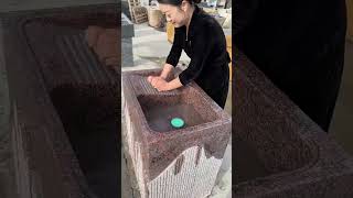 Transform your courtyard stone wash basins for self built homeswashbasin viralshort [upl. by Nosraep23]