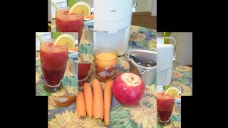 How to make pomegranatecarrot juiceWie man GranatapfelKarottenSaft macht [upl. by Enahpets]