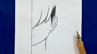 easy anime drawings  how to draw anime  anime boy step by step  tutorial drawing for beginners [upl. by Meesaw804]