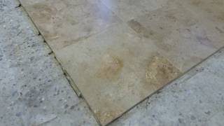 Travertine Tile Floor Restoration With Lippage Free And Epoxy Grout System [upl. by Finny466]