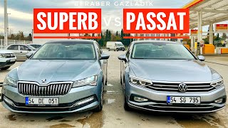 PASSAT VS SUPERB  BENZİN VS DİZEL  BERABER GAZLADIK VİRAJA GİRDİK  KAMYON VURUYORDUKARŞILAŞTIRMA [upl. by Alphonse]