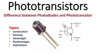 Phototransistor  Construction working advantages and disadvantages of phototransistor [upl. by Ahsenroc]