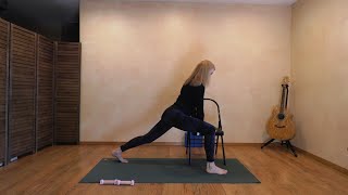 1146 Warrior One  Accessible Chair Yoga [upl. by Elissa531]