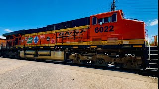 62924 BNSF SD70ACE 9242 amp BNSF 25th Anniversary ES44AC 6022 Southbound Coal DPU ES44AC amp SD70ACE [upl. by Aihsinat399]