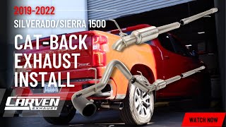 20192023 SilveradoSierra 1500 CatBack Exhaust InstallOverview Video by Carven Exhaust chevy gm [upl. by Yard173]