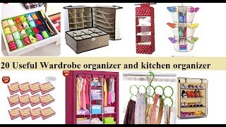 20 Useful Wardrobe organizer and kitchen organizer with price closet organization idea Amazon India [upl. by Vinson]