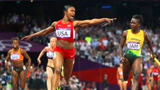 US Womens 4x100Meter Relay Team Win Gold in Olympics [upl. by Yanrahs]