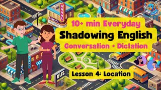 L4  Shadowing English Speaking Practice  10 Minutes Conversation Dictation  Fishy English [upl. by Heuser510]