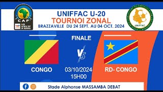 FINALE U20 CONGO vs RDCONGO  UNIFFAC TOURNOI ZONAL U20 [upl. by Anekahs]