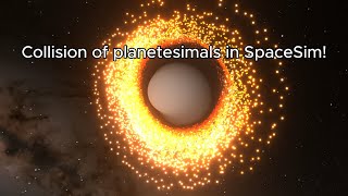 SpaceSimCollision of planetesimals1Million particles1440p30fpsLongest SpaceSim simulation [upl. by Waxman]