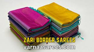 Soft silk sarees with border  soft silk sarees  VARNAASAREESCOM [upl. by Holland]