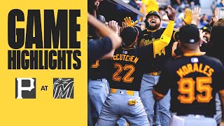 Rowdy Tellez Homers as Bucs Win Fourth in a Row  Pirates vs Marlins Highlights 33124 [upl. by Armillda350]