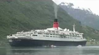 QE2 in Geirangerfjord Norway [upl. by Fransis491]