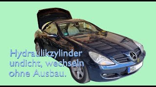 Mercedes SLK R171 Hydraulikzylinder im Dach undicht Dichtung ohne Ausbau wechseln [upl. by Ydnir]