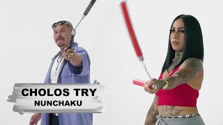 Cholos Try NUNCHAKU  mitú [upl. by Bennet]