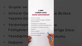 5Sınıf 1Dönem 1Yazılı Konuları Belirlendi MEB Duyurdu 📢 [upl. by Yolane]