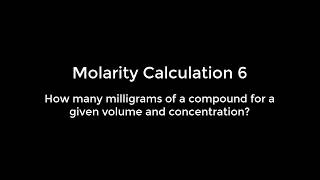 Molarity Calculation 6  calculating the number of milligrams required of a component of a buffer [upl. by Goldsmith294]