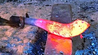 Making the Sharpest Knife from the Rod  handmade  Bill Hook Knife  Blacksmith [upl. by Dnomyad203]