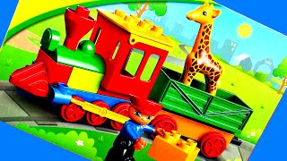 LEGO Duplo Zoo Train Shapes amp Colors Playset Duplo ChooChoo Train Toy Review Play Animal FluffyJet [upl. by Karilla]