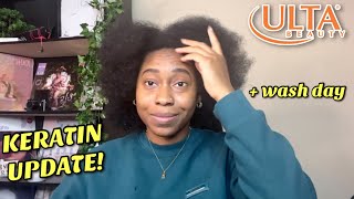 ULTA KERATIN TREATMENT UPDATE 👩🏾‍🦱 DO I STILL HAVE MY CURLS NATURAL 4C HAIR TEXTURE [upl. by Elvie]