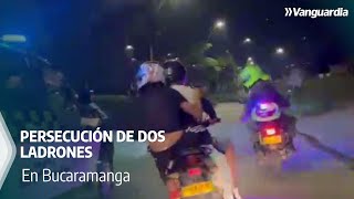 En video quedó grabada la persecución de dos bandidos en Bucaramanga  Vanguardia [upl. by Leahcimrej]