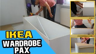 IKEA PAX Wardrobe Assembly Installation for Beginners [upl. by Avelin]