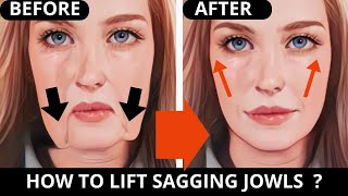 AGE 35  FACE LIFTING EXERCISES FOR JOWLS and SAGGY SKIN  LAUGH LINES FOREHEAD LINES frown line [upl. by Nwahsyar]