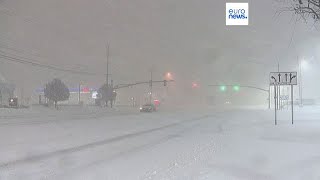 Estados Unidos  Fuertes nevadas desde Ohio hasta el oeste de Nueva York [upl. by Gollin743]