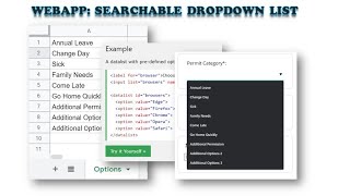 Apps Script  webApp  Upload File  Part 5 Searchable Dropdown List  Datalist [upl. by Lizzy20]