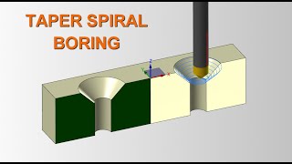 Mastercam tip Taper Spiral Boring in Mastercam  Countersink boring [upl. by Varion894]