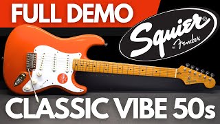 Squier CLASSIC VIBE 50s STRATOCASTER Full Demo and SETUP [upl. by Fahland]