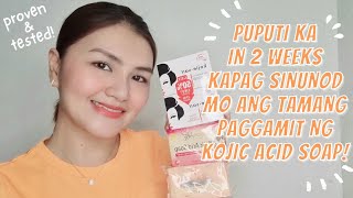 PUTI IN 2 WEEKS TAMANG PAGGAMIT NG KOJIC ACID SOAP AT MGA DAPAT IWASAN PARA MABILIS KANG PUMUTI [upl. by Ultan]