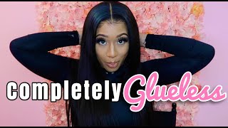 HOW TO MAKE A FLAT CLOSURE WIG COMPLETELY GLUELESS  SHYNE INTL [upl. by Leiria]