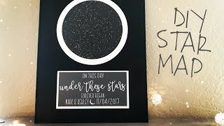 How to Make a Star Map  Print and Cut on Cricut Design Space  DIY Personalized Wedding Gift [upl. by Karmen]