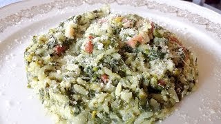 Risotto spinaci e pancetta  Le video ricette di Lara [upl. by Trisa828]