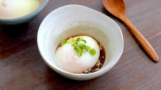 Onsen Tamago Hot Spring Egg v2  Japanese Poached Egg Recipe  was Kitchen [upl. by Ettenel]