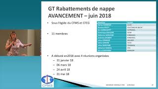 Avancement du GT CFMS quotRabattements de nappequot  31 mai 2018 [upl. by Nodla684]