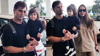 Bipasha Basu amp Karan Singh Grover With Daughter Fly to Abu Dhabi for IIFA 2024 [upl. by Petunia587]