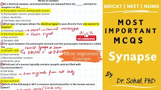 Most Important MCQS on Synapse  MDCAT  NEET  NUMS [upl. by Manuela66]