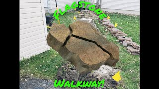 Flagstone Walkway Installation Part 1 doing it the hard way [upl. by Ahseiyt]