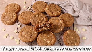 Gingerbread White Chocolate Cookies Recipe [upl. by Llorre]