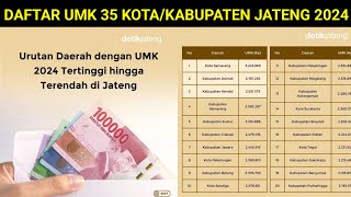 Daftar UMK Jateng 2024  Kota Semarang Tertinggi 32 Juta Kabupaten Banjarnegara Terendah 2 Juta [upl. by Brenda]