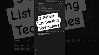 3 Python List Sorting Techniques [upl. by Ollopa]