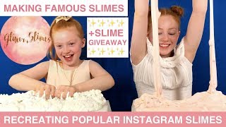 MAKING GLITTER SLIMES FAMOUS SLIMES  RECREATING INSTAGRAM SLIMES  SLIME GIVEAWAY  Ruby and Raylee [upl. by Stoddart]