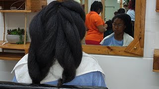 Protective hairstyle on long natural hair [upl. by Alabaster]