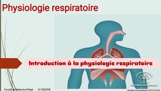 UE01 Physiologie respiratoire  introduction à la physiologie respiratoire [upl. by Baggs]