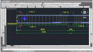 AutoCAD Structural Detailing 2014 English how to desight RCBeam part2 [upl. by Ilrebmik28]